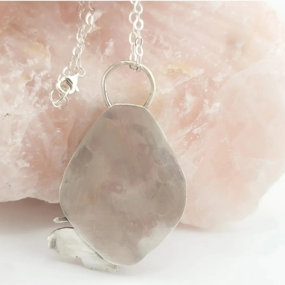 AMETHYST BUTTERFLY PENDANT HANDMADE IN STERLING STERLING AND STERLING CHAIN 18" - Picture 5 of 5